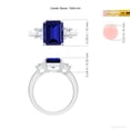 thumbnail image 5 of ANGARA Lab Grown 3.4 Ct Blue Sapphire & Lab Diamond 3 Stone Ring for Women in 14K White Gold (Size-10x8mm) | September Birthstone, Anniversary, Jewelry Gift for Women | Lab-Grown Blue Sapphire Ring, 5 of 8