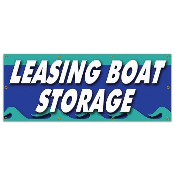 36"x96" LEASING BOAT STORAGE BANNER SIGN boatyard marina marine repair boating