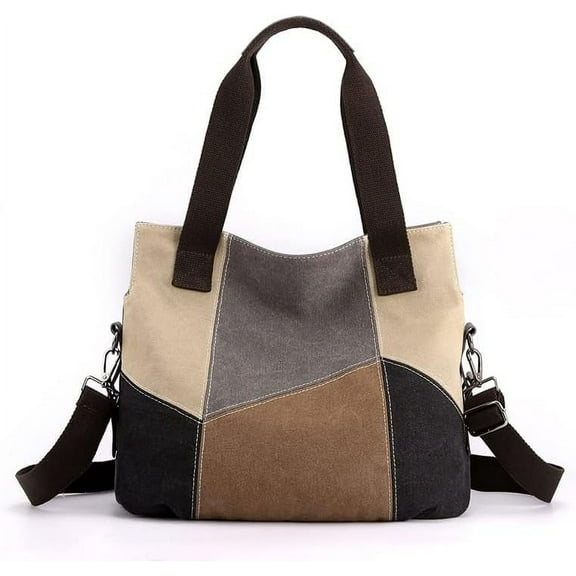 Canvas Tote Bag for Women Large Hobo Bag 2 Straps Crossbody Shoulder Handbag Pocketbooks Womens Purses