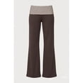 thumbnail image 4 of HXWCHs Women's Casual Fold Over Waist Loose Straight Leg Pants for Everyday Modern Comfort Wear M Brown, 4 of 5