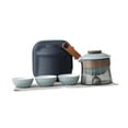 thumbnail image 3 of Juego de té de viaje, tetera Kung Fu con estuche de transporte, taza de té de porcelana, 1 tetera y 3 tazas Gris claro, 3 of 9