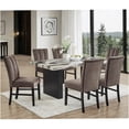 thumbnail image 4 of Mocha Tufted Dining Chairs Set of 2: Modern Upholstered Side Chairs with Channel Back, 4 of 7