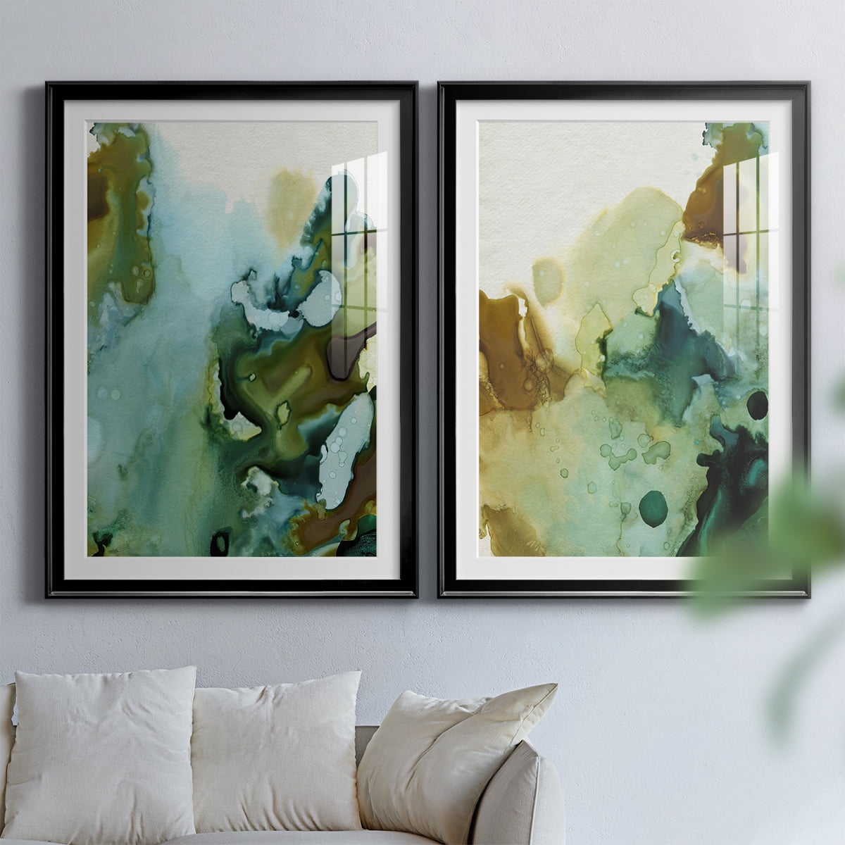 Wexford Home Water and Earth I Premium Framed Print, 18.5" x 24.5" - Ready to Hang, Black (Set of 2)