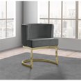 thumbnail image 3 of Velvet Dark Gray Accent Chair with Gold Chrome Base - 1 Chair, 3 of 3