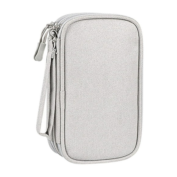 Organizador de cables de viaje, bolsa de almacenamiento de cables, ligero, resistente a golpes, accesorios tecnológicos Gris grande