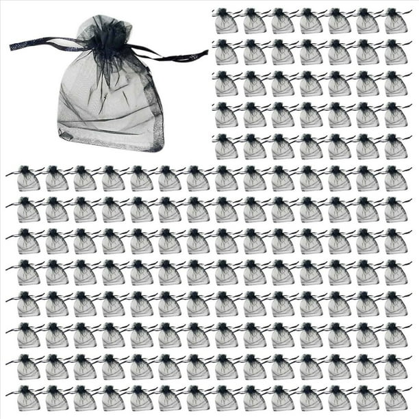 200 Piezas Bolsas de Regalo de Organza Negras 9X12Cm, Bolsas de para Recuerdo de Boda con CordóN para Joyas Maquillaje Caramelo Baby Shower