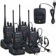 thumbnail image 1 of Walkie Talkie de dos canales de 400-470 MHz con auriculares originales y transmisor FM portátil de 16 canales, color negro, 1 of 1