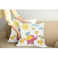 thumbnail image 2 of Ambesonne Cartoon Throw Pillow Cover 2 Pack, Colorful Birds, 24", Pale Blue Marigold Pink, 2 of 5