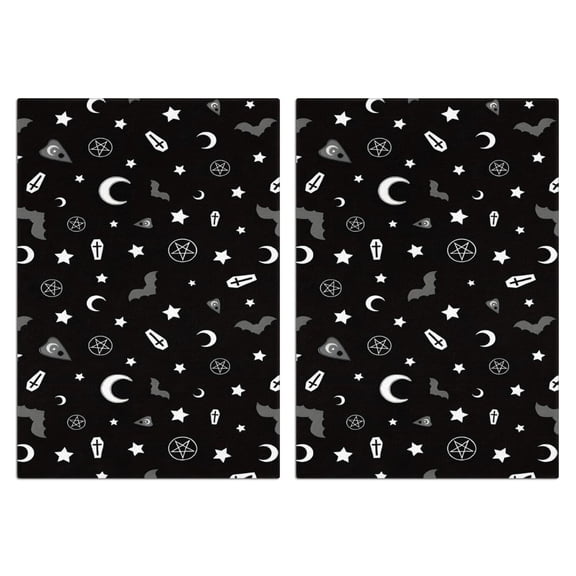 2 Pcs Funny Kitchen Towels,Occult Halloween Pattern Microfiber Dish Towels,Kitchen Tea Towels,Kitchen Towel Set (18" X 26")