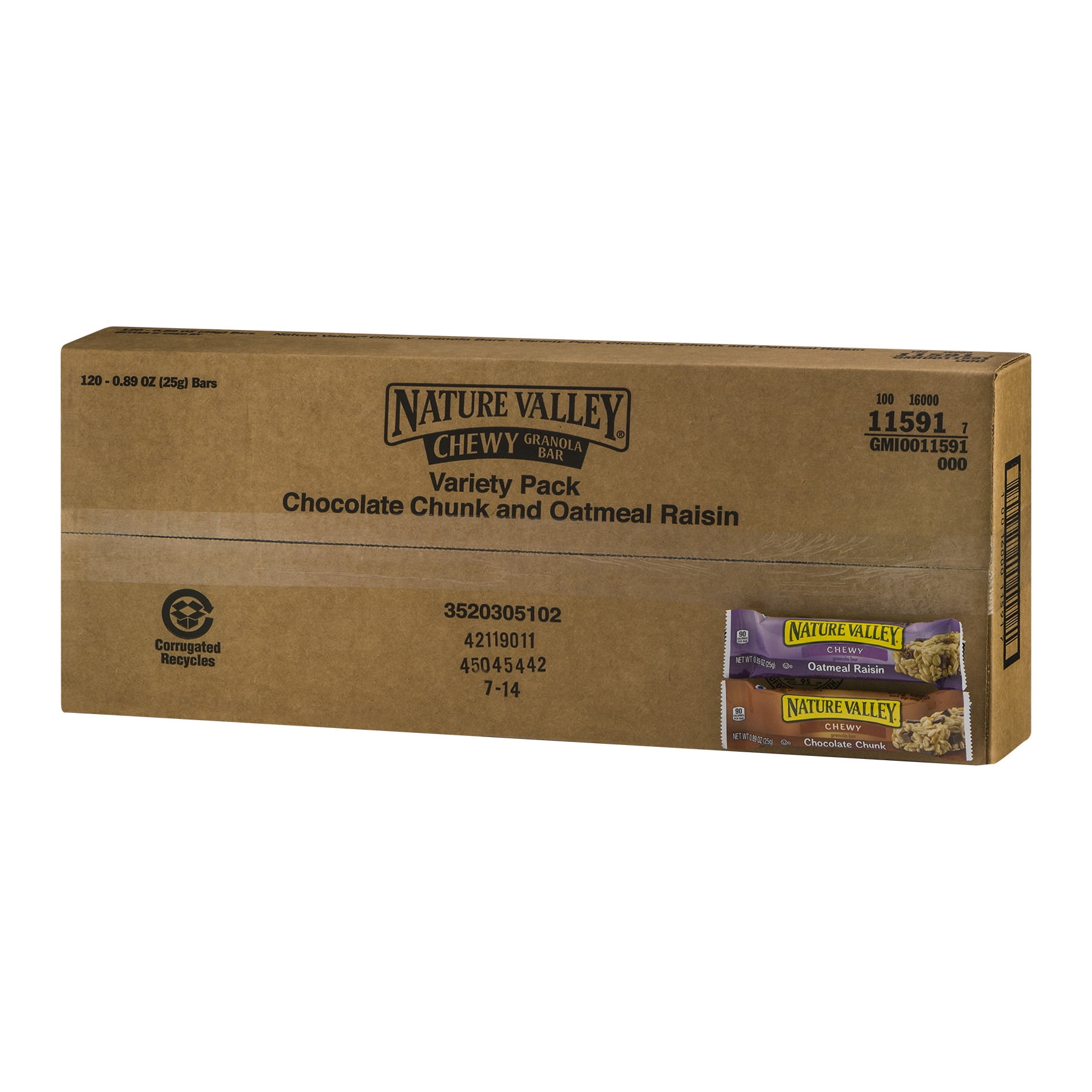 Nature Valley Chewy Granola Bar Variety Pack Chocolate Chunk and Oatmeal Raisin - 120 CT0.89 OZ