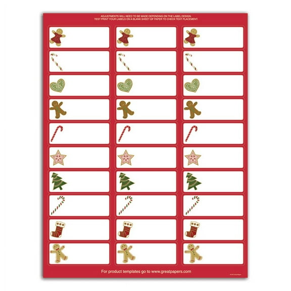 Great Papers!® Holiday Address Labels, 2011600, Rectangle, 2 5/8" x 1", Ginger Friends, Pack Of 150
