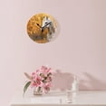 thumbnail image 3 of 14 Inch Wall Clock Battery Operated Silent Clock Decorative for Office, Kitchen, Outdoor, Living Room，A Horse on Autumn Background Lovely, 3 of 4