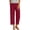 Red, variant on Qiopertar Linen Wide Leg Pants for Women Elastic Waist Straight Leg Casual Pants Spring Summer Ankle-Length Solid Color with Pockets, Black XXL