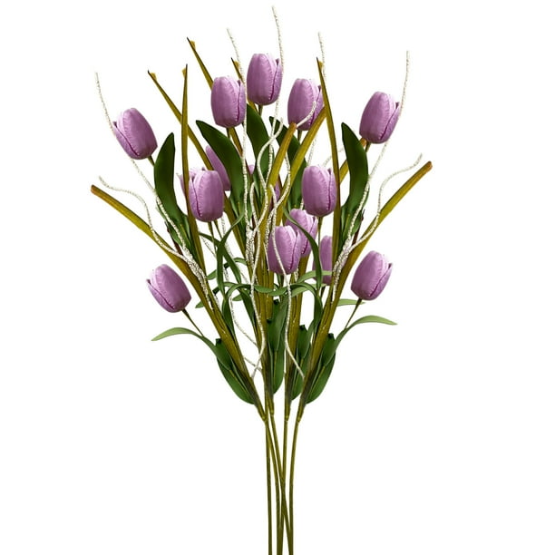Flores de Tulipanes Artificiales Multicolores Planta de Simulación Flor de Simulación de Tulipán para el Hogar Jardín Arreglo Floral Relleno de Macetas ANGGREK Otros