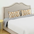 thumbnail image 3 of Yayeee Pillowcase Queen Size Set of 2 Satin Wrinkle Resistant Envelope Pillow Case, Beige Sunflower Pattern, 3 of 8