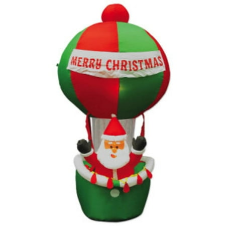 7' Inflatable Santa in Hot Air Balloon Lighted Christmas Outdoor Decoration