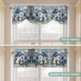 thumbnail image 5 of Tie Up Valance Curtain for Kitchen, Country Blue White Blossom Floral Rod Pocket Short Curtains Adjustable Tie-Up Shade Valances, Modern Oil Painting Window Treatment for Bathroom Living Room Bedroom, 5 of 9