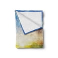 thumbnail image 2 of Spring Soft Flannel Fleece Throw Blanket, Dandelion Flower Field Meadow Rural Grass Vivid Sunset Clouds Idyllic Image, Cozy Plush for Indoor and Outdoor Use, 50" x 60", Lime Green Blue, by Ambesonne, 2 of 6