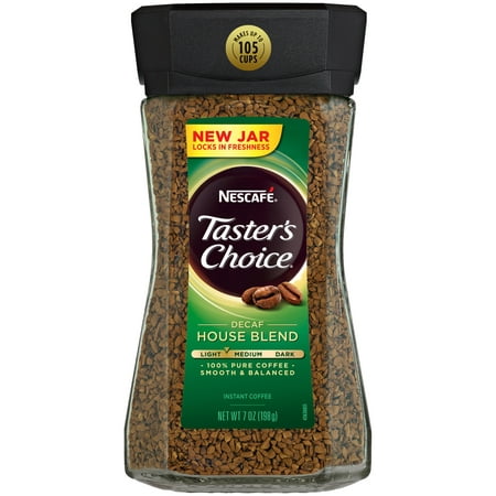 (3 Pack) NESCAFE TASTER'S CHOICE Decaf House Blend Medium Light Roast Instant Coffee 7 oz. (The Best Instant Decaf Coffee)