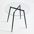 thumbnail image 2 of Anchorhome 31.4" Tempered Glass Top Modern Round Glass Dining Kitchen Table for 4 with Black Legs, Small Space, Apartment, Living Room, Office, 2 of 6