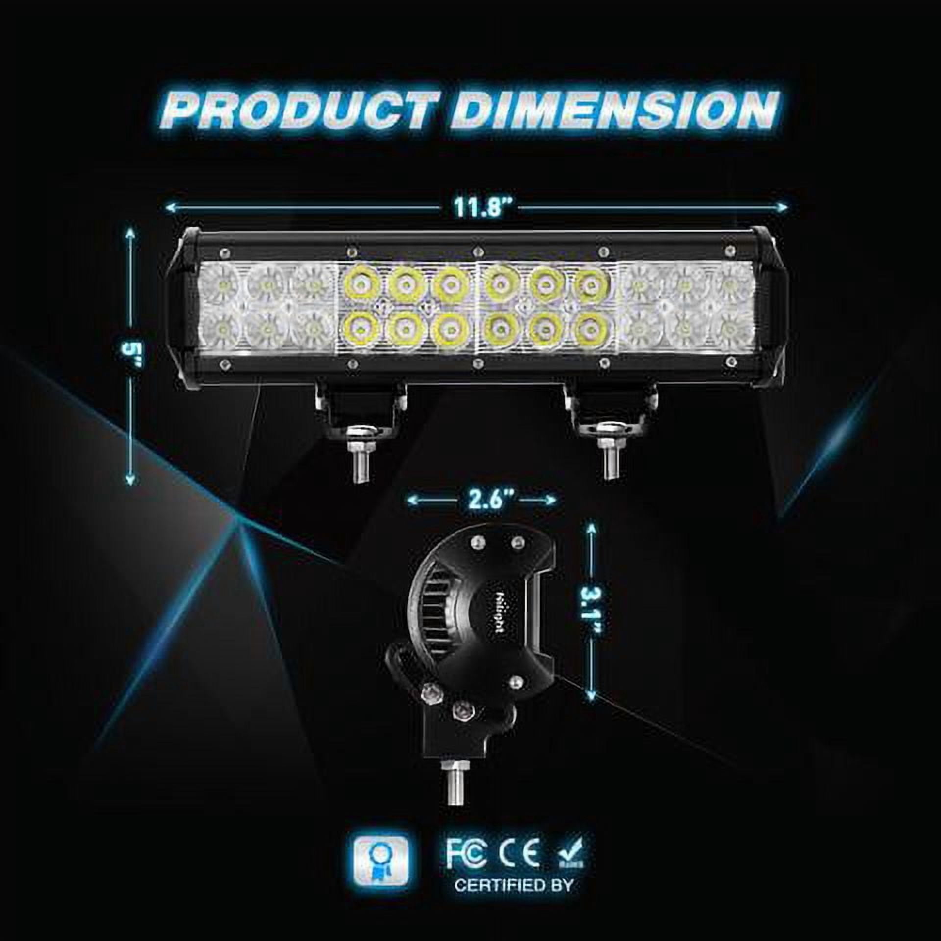 Nilight 12 inch 72W LED Waterproof Light Bar fits Cars Jeeps
