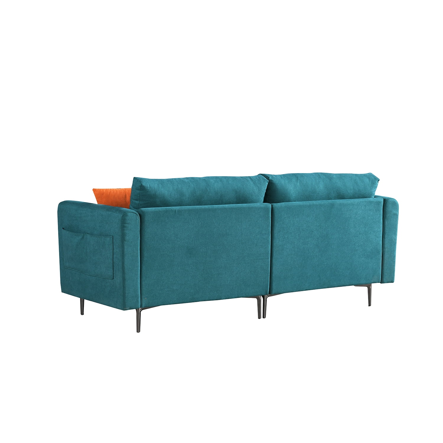 Kadyn 76.3 inch Fabric Couches, Deep Seat Sofa with 2 Side Pockets, Modern Fabric Sofa for Living Room, Movable Back, Green