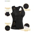 thumbnail image 3 of BadPiggies Women's Neoprene Sauna Suit Waist Trainer Trimmer Adjustable Zipper Body Shaper Corset Vest, 3 of 8