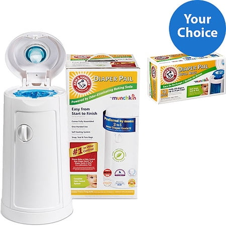 Munchkin Arm & Hammer Diaper Pail with Bag Refills (Choose Your Count)