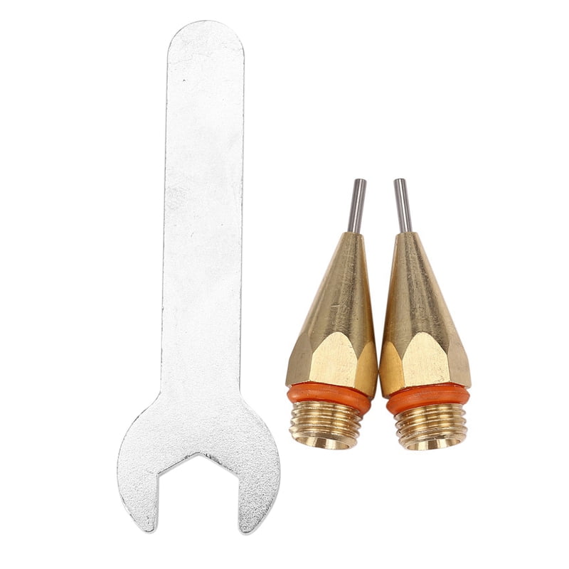 20Pcs 1Mm Aperture Diameter Hot Melt Glue Nozzle 1.0X40Mm Copper Nozzle with Nozzle Wrench Interchangeable Nozzle Parts