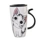 thumbnail image 2 of Taza de cerámica para café y té con diseño de gato, 600 ml, novedosa taza de cerámica para la mañana con tapa para el hogar y la oficina., 2 of 13