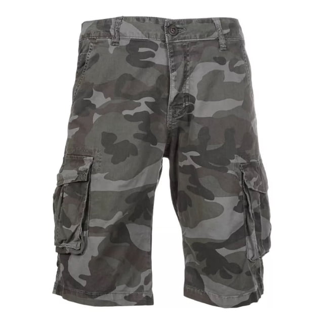 Bermuda Short Skinny De Gabardina Bolsas Cargo Hombre Casual