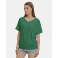 thumbnail image 2 of Womens Short Sleeve V Neck Dolman Tops with Side Shirring Loose Fit Shirts, 2 of 4