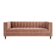 thumbnail image 5 of Nicole Miller Janie Velvet Sofa Channel Tufted Nailhead Trim Metal Leg Tip Contemporary, Blush/Gold, 5 of 9