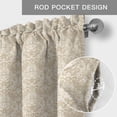 thumbnail image 3 of Beige Baroque Kitchen Valances for Windows, Retro Farmhouse Abstract Scroll Floral Bathroom Window Valances 60x18 Inch Rod Pocket Window Treatments Valance Curtains for Living Room Bedroom Decor, 3 of 9