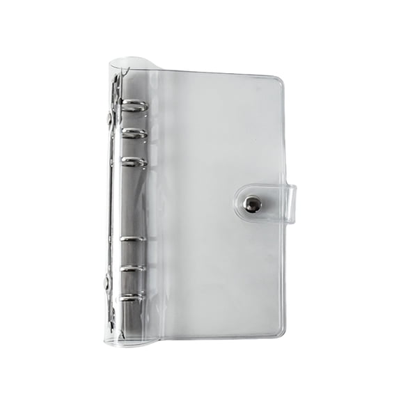 A 6 Binder with Snap Button 6 Rings Binder Clear Soft Notebook Cover Budget Planner Binder for School Office Meeting