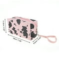 thumbnail image 2 of Unique Bargains 1 Pc Women Cow Pattern Pillow Makeup Bag for Travel Vacation Pink PU, 2 of 4