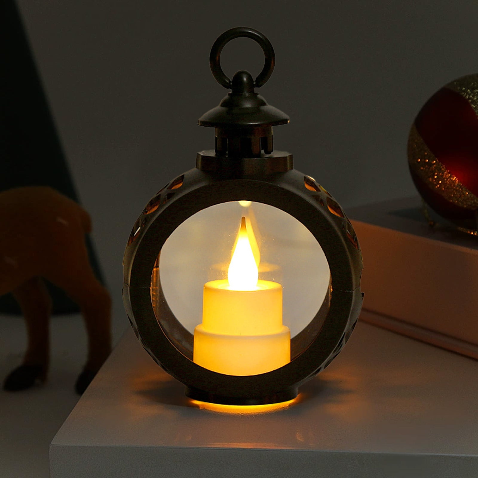 Nilvkv Christmas Lights, 2PC Christmas Lamp Electronic Candle Ambient Light Oil Lamp Candle Night Light(5.31x3.54x1.57in), Christmas Decorations