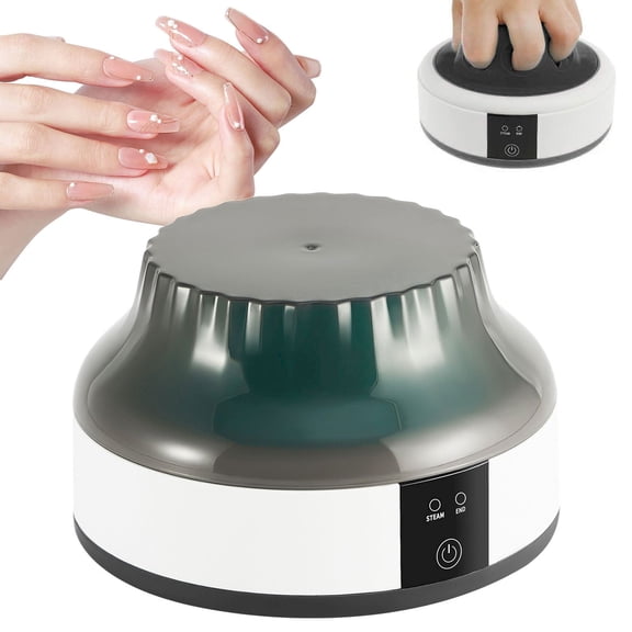 Steam Nail Remover, Black - Nail Soaking Bowl Nail Polish Remover Machine Silicone Heating Nail Steamer Remover Steam Nail Remover Manicure Bowls for Nail Polish Or Gel Nail Polish Makeup Organizers