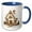 Blue/White, variant on 3drose, Pretty Christmas House, 11oz Two-tone Red Mug