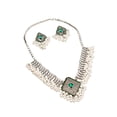 thumbnail image 1 of Conjunto de de vintage Declaración de moda Elegante Exquisito Regalos magníficos Gargantilla de joyería retro para banquete Boda Baile Verde Yinane collar pendiente, 1 of 8