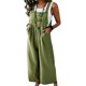 thumbnail image 1 of Sunloudy Mujeres Casual Bib Overol, Verano Sin Mangas Pierna Ancha Color Sólido Mono con Bolsillos Sunloudy S M L XL, 1 of 5