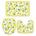 thumbnail image 2 of Summer Lemon Bathroom Rugs Set Fruit Farmhouse Leaf Yellow Edge Non Slip Absorbent Soft Bath Mats 3 Piece Set with Bathroom Rug, U-Shaped Floor Mat, Toilet Seat Cover Large Size, 2 of 9