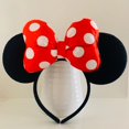thumbnail image 3 of Diadema con orejas de Minnie Mouse para adultos y niños, Diadema con lazo de punto clásico de gran tamaño, diadema para fiesta, Festival caliente, Disney, parque, viaje, accesorios para el cabello DIY, 3 of 4