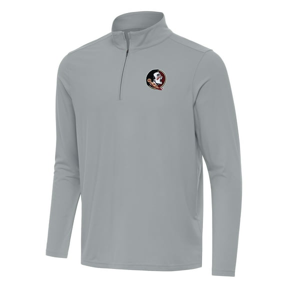 Men's Antigua Gray Florida State Seminoles Intent Quarter-Zip Top
