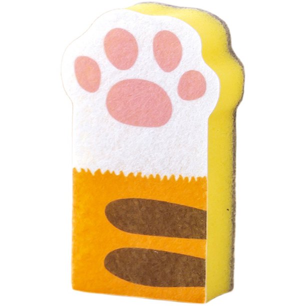 Esponjas para fregar de cocina, multiusos, antiarañazos, resistentes, para platos, ollas y sartenes, limpieza con forma de gato de tres capas, 6 uds.