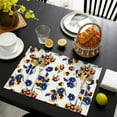 thumbnail image 3 of Pioneer Flower Floral Print Pattern Summer Placemats Table Placemats Set Of 6-Linen Kitchen Washable Placemats Table Mats 12x18 Inch Non-Slip Heat Resistant, 3 of 5