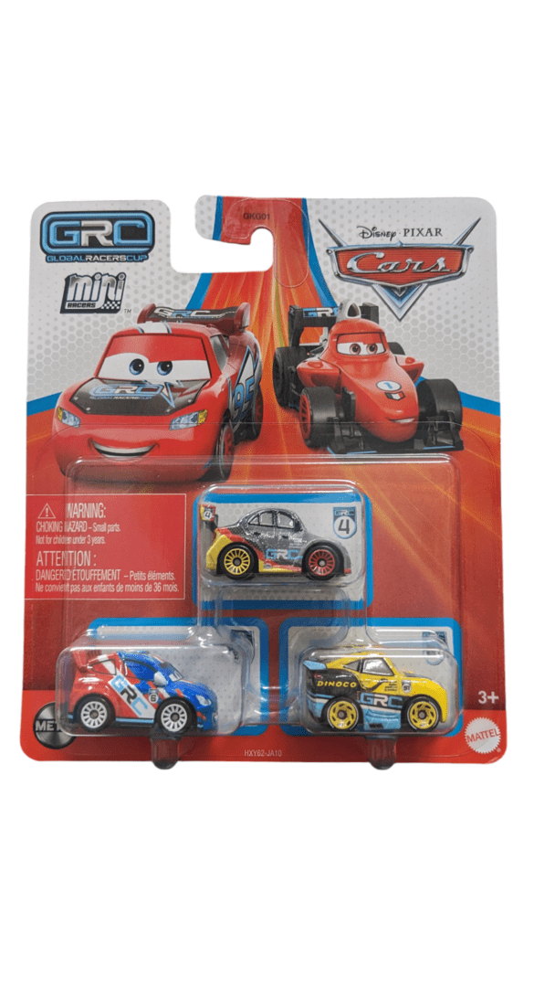 Disney Pixar Cars Mini Racers 3 Pack with Unique Die-Cast Vehicles