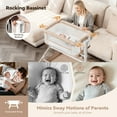 thumbnail image 6 of Baby Bassinet, Caveen Roacking Bassinet for Baby, Bedside Sleeper with Breathable Full-Mesh and Mattress, 6 Height Adjustable, Portable Bedside Crib for Infants,Beige, 6 of 10