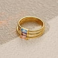 thumbnail image 7 of Gold Birthstone Rings for Women Non Tarnish Gold Stackable Ring Dainty 14K Gold Plated Baguette CZ Emerald Green Gemstone Ring Personalized Jewelry Gift for Birthday Size 4-10, 7 of 7