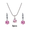 thumbnail image 4 of Minnieouse Conjunto de pendientes y collar de aleación para mujer, conjunto de joyería elegante y de moda para ocasiones amplias y aplicables Ropa, zapatos y accesorios Miscelánea rosa, 4 of 6
